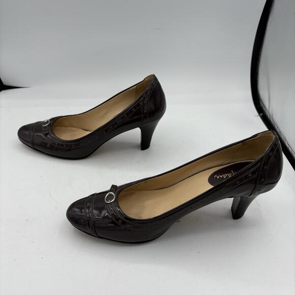 Cole Haan Heels Womens Size 8 B Brown‎ Pumps Block Buckle - Picture 9 of 10